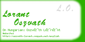 lorant oszvath business card